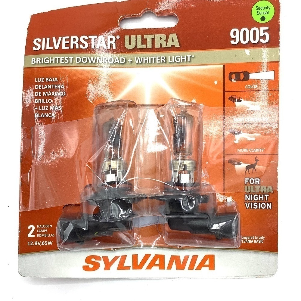 Sylvania SilverStar Ultra 9005 HB3 65W Two Bulbs Head Light High Beam Stock‎ Lam